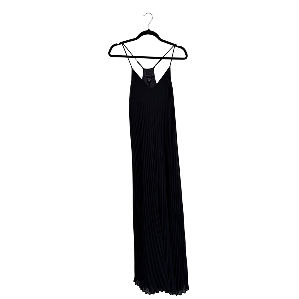 Victoria's Secret Black Pleated Maxi Dress Racerback V-Neck XS